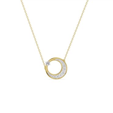 Night Sky Diamond 14 KT with yellow gold Necklace
