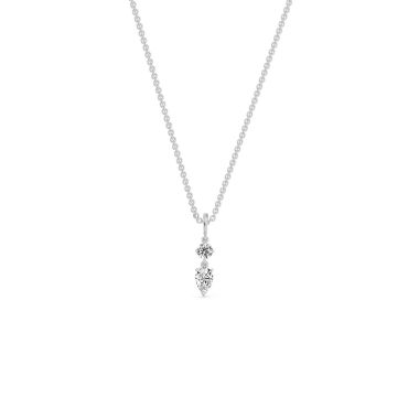 Kaya 2 Stone Lab Grown Diamond Solitaire 14 KT with white gold Necklace