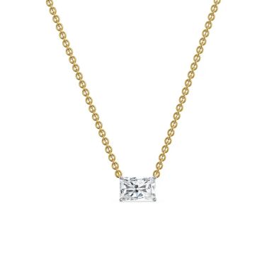 2 CT Radiant Lab Grown Diamond 14 KT with yellow gold Necklace