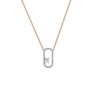 Zavya Lab Grown Diamond 14 KT with rose gold Necklace