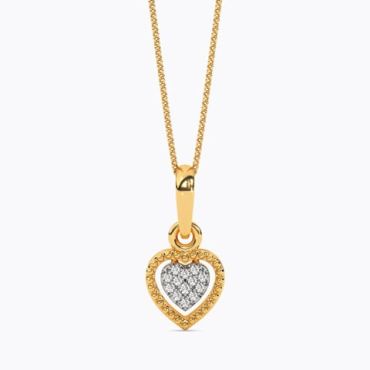 Swaying Hearts 9 KT Yellow Gold Diamond Pendant