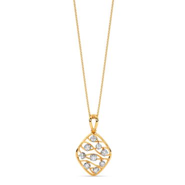 Cosmic Mesh 14 KT Yellow Gold Diamond Pendant