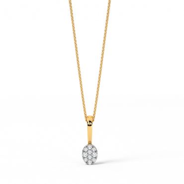 Unity Clusters 9 KT Yellow Gold Diamond Pendant