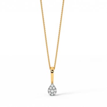 Perry Pear 9 KT Yellow Gold Diamond Pendant