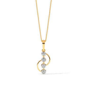 Circle Quartet 9 KT Yellow Gold Diamond Pendant