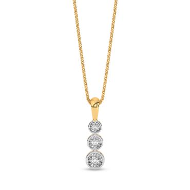 Triad Circles 9 KT Yellow Gold Diamond Pendant