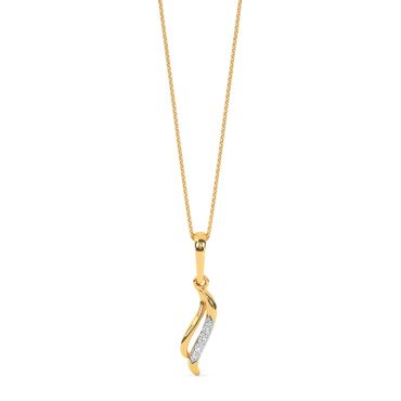 Serene Swirls 14 KT Yellow Gold Diamond Pendant