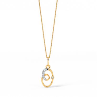 Whirlora 9 KT Yellow Gold Diamond Pendant