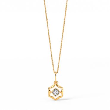 Hexa Pod 9 KT Yellow Gold Diamond Pendant