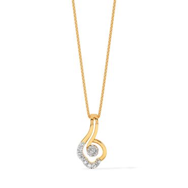Clamshell 9 KT Yellow Gold Diamond Pendant