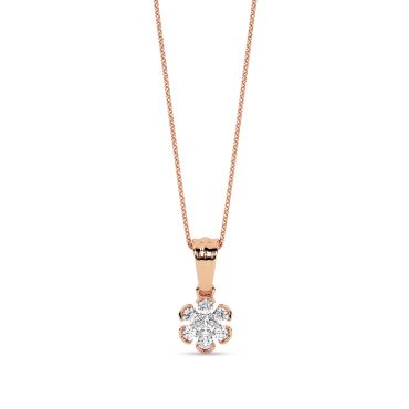 Floral Cascade 14 KT Rose Gold Diamond Pendant