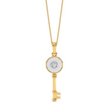 Orb Key 9 KT Yellow Gold Diamond Pendant