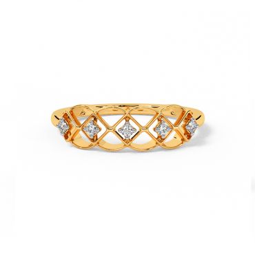 Kirti Fetching 14 KT Yellow Gold Diamond Band