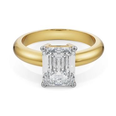 Timeless Emerald Cut Men Diamond 14 KT Yellow Gold Ring