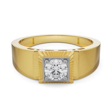 Quadruple Lab Grown Diamond 14 KT Yellow Gold Wedding Band