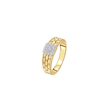 Prestigious Sparkle Diamond 18 KT Yellow Gold Ring For Men