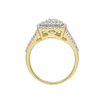 Drop Design Diamond Finger 14 KT Yellow Gold Ring
