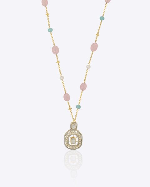 Ethereal Grace 18 KT Yellow Gold Polki Necklace