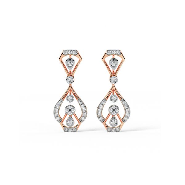 Radiance Reign 14 KT Rose Gold Diamond Drop Earrings