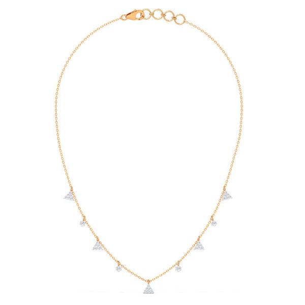 Triad Sway Fine Line 14 KT Rose Gold Diamond Necklace
