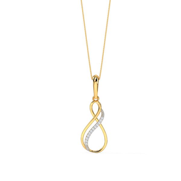 Twin Infinity 18 KT Yellow Gold Diamond Pendant