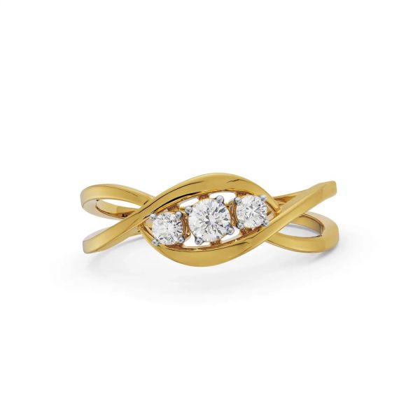 Trifecta of 14 KT Yellow Gold Lab Grown Diamonds Band