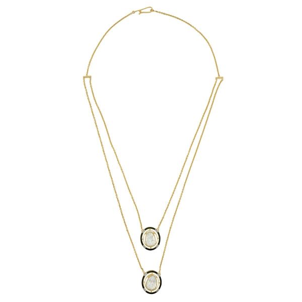 Moonlit Mirage 14 KT Yellow Gold Polki Necklace