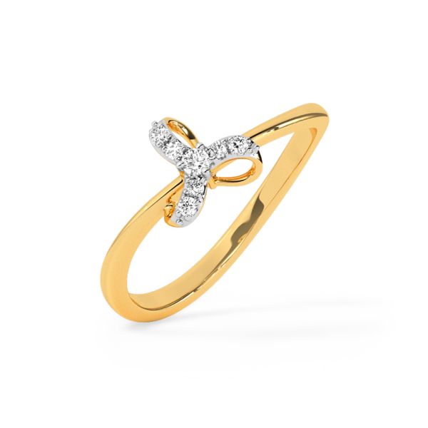 Cool Spin 9 KT Yellow Gold Diamond Ring