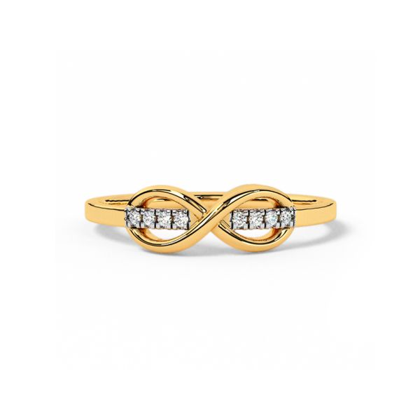Infinity Flow 9 KT Yellow Gold Diamond Ring