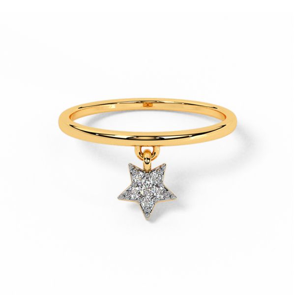 Swaying Twinkle 9 KT Yellow Gold Diamond Ring