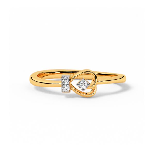 Heart Zest 9 KT Yellow Gold Diamond Ring