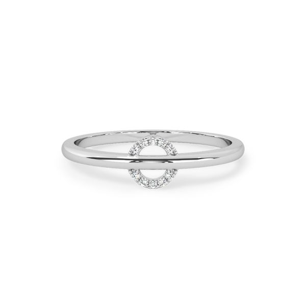 Linear Orbit 9 KT White Gold Diamond Ring