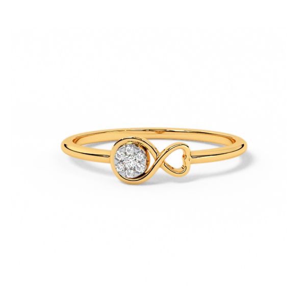 Infinite Heart 9 KT Yellow Gold Diamond Ring