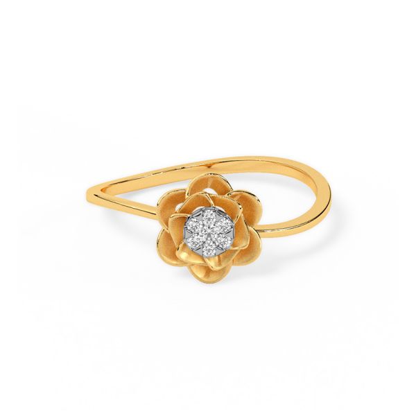 Floral Blink 9 KT Yellow Gold Diamond Ring