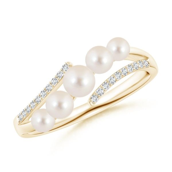 Seed Freshwater Pearl Bypass 14 KT Yellow Gold Ring